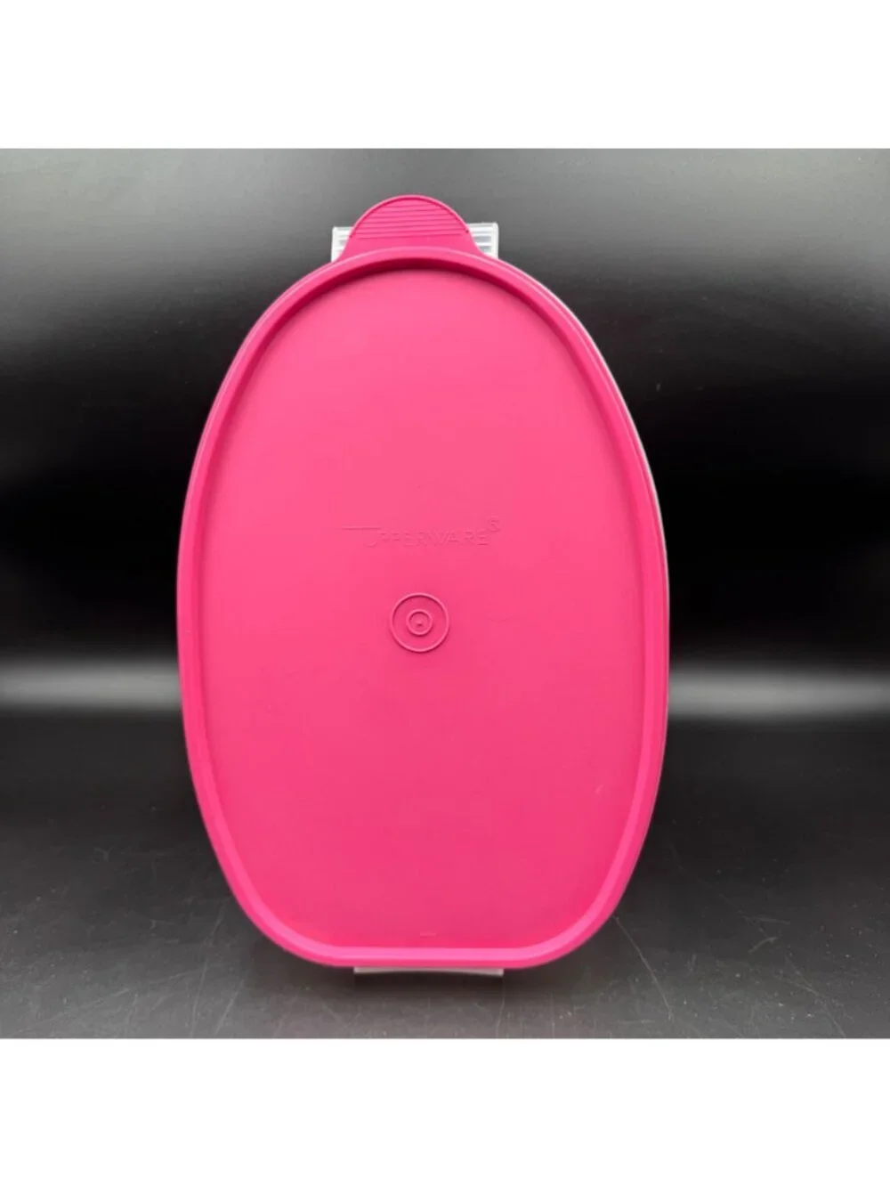 Vintage Tupperware Oval Modular Mate Storage Container With Bright Pink Lid